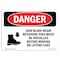 Signmission OSHA Danger Sign, Saw Blade Beam Retaining Pins, 10in X 7in Rigid Plastic, 10" W, 7" H, Landscape OS-DS-P-710-L-2446 - alternate 1